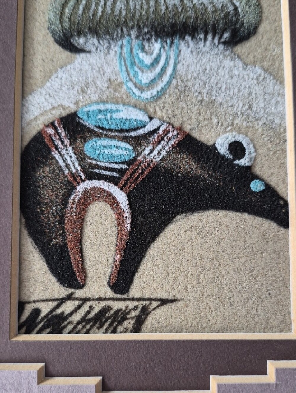Framed Authentic Navajo sand art painting - Picture 4 of 5